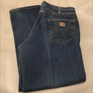 Carhartt cat 2 FR FLAME RESISTANT Carpenter's BLUE Jeans 38 x 32 Welding Factory